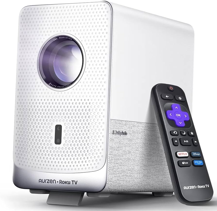 The Aurzen Eazze D1R Roku Projector.