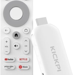 Android TV Box 14.0, KICKPI KP2 Smart TV 2GB RAM 8GB ROM Goo gle Assistant Dolby Audio, GTV TV Box 4K Support HDR 4K Chromecast Streaming Device with Amlogic S905Y4 (White)