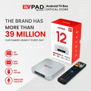 EVPAD 12P Android TV Box Thousands of Channels, Movies and TV Shows (Global Version)